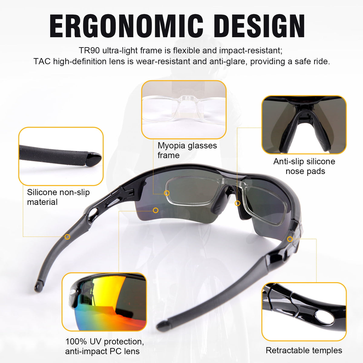 ULTREMA Polarized Sports Sunglasses for Men, Women & Youth – TAC Lens, UV400 Protection, Ideal for Cycling, Running, Fishing, Golf & Outdoor Activities - Image 3