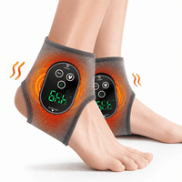 ULTREMA Cordless Foot Massager Wrap with 5 Heat Levels & 3 Vibration Modes, Rechargeable Heating & Vibration Pad for Feet, Ankles & Lower Calf, Gray, 1-Pack