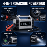 ULTREMA Portable Car Jump Starter with Air Compressor, 8000mAh 12V Auto Battery Booster Pack & Tire Inflator, 4-in-1 Jump Box, Power Bank & LED Light for Gas Engines, Motorcycle - Image 6