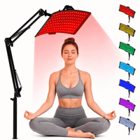 ULTREMA 7 Color LED Light Device for Face and Body, Rechargeable Curved Panel with Adjustable Floor Stand, Portable Home Skin Care Lamp