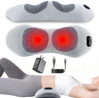 ULTREMA 3-in-1 Electric Lumbar Support Pillow with Heat, Vibration Massage and Adjustable Air Lift, Ergonomic Memory Foam Lower Back Support Cushion for Bed, Sofa and Office Chair, Gray