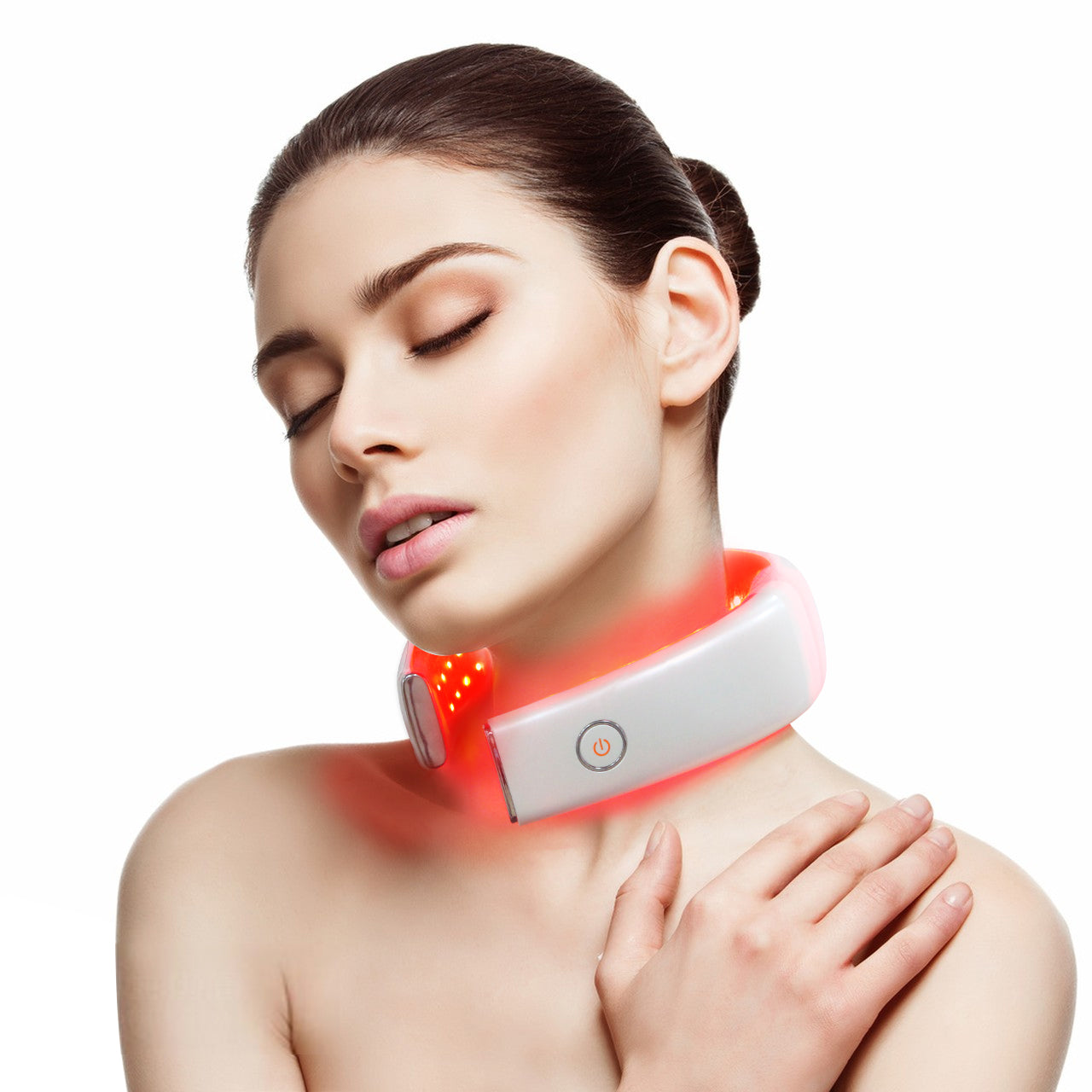 Red Light LED Neck Massager with Adjustable Wearable Design for Daily Comfort and Relaxation