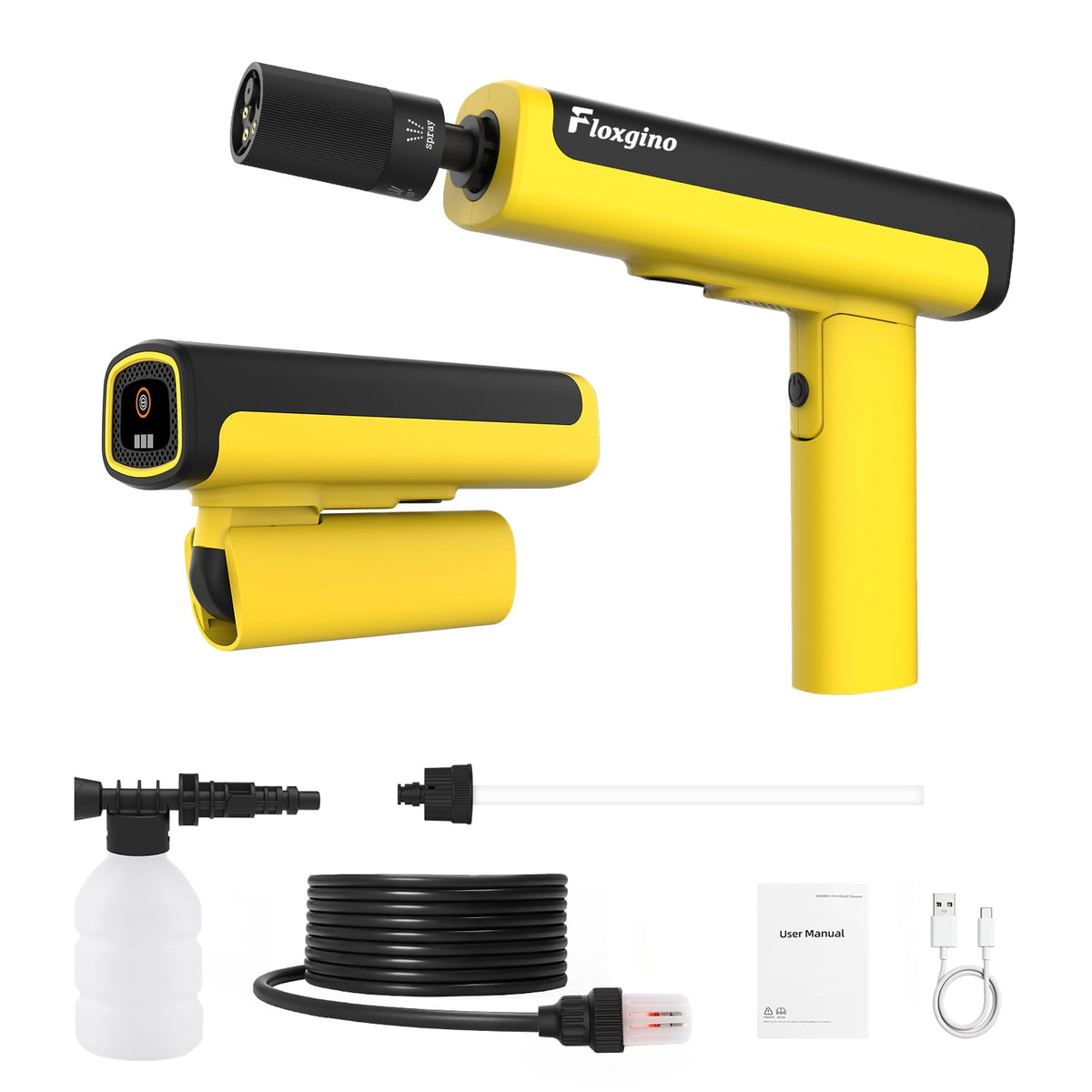 ULTREMA Cordless Pressure Washer, Foldable Handheld Power Washer, 12V 4000mAh Battery Powered Car Wash Jet Sprayer with 5 Nozzle Modes & Foam Cannon