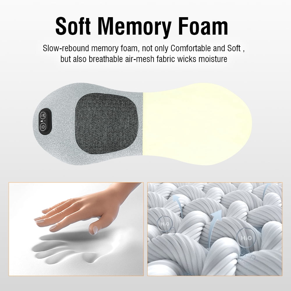 ULTREMA 3-in-1 Electric Lumbar Support Pillow with Heat, Vibration Massage and Adjustable Air Lift, Ergonomic Memory Foam Lower Back Support Cushion for Bed, Sofa and Office Chair, Gray - Image 2