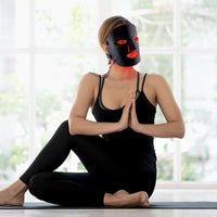Red Light Face Mask, 7 Color Light Therapy Facial Mask with 288 LEDs, Soft Silicone Skin Care Mask with Wired Controller, Eye Inserts and 5/10/15 Min Timer, Black - Image 9