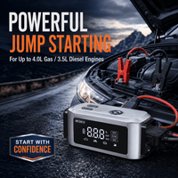 ULTREMA Portable Car Jump Starter with Air Compressor, 8000mAh 12V Auto Battery Booster Pack & Tire Inflator, 4-in-1 Jump Box, Power Bank & LED Light for Gas Engines, Motorcycle - Image 7