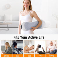 ULTREMA Cordless 3-in-1 Electric Lumbar Support Pillow with Heat, Vibration Massage and Adjustable Air Lift, Rechargeable Memory Foam Lower Back Cushion for Bed, Sofa and Office Chair, Light Gray - Image 9