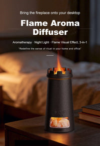 ULTREMA Lighthouse Flame Aroma Diffuser, 150ml Ultrasonic Humidifier with Himalayan Salt Rock, Essential Oil Diffuser with Auto Shut-Off for Home Bedroom, Black - Image 6