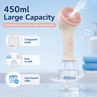 ULTREMA Pet Bath Brush with Automatic Foaming, Dog & Cat Shower Scrubber Comb, Soft Silicone Grooming Brush with Shampoo Dispenser, Handheld Pet Washer for Small Medium Large Pets - Image 8
