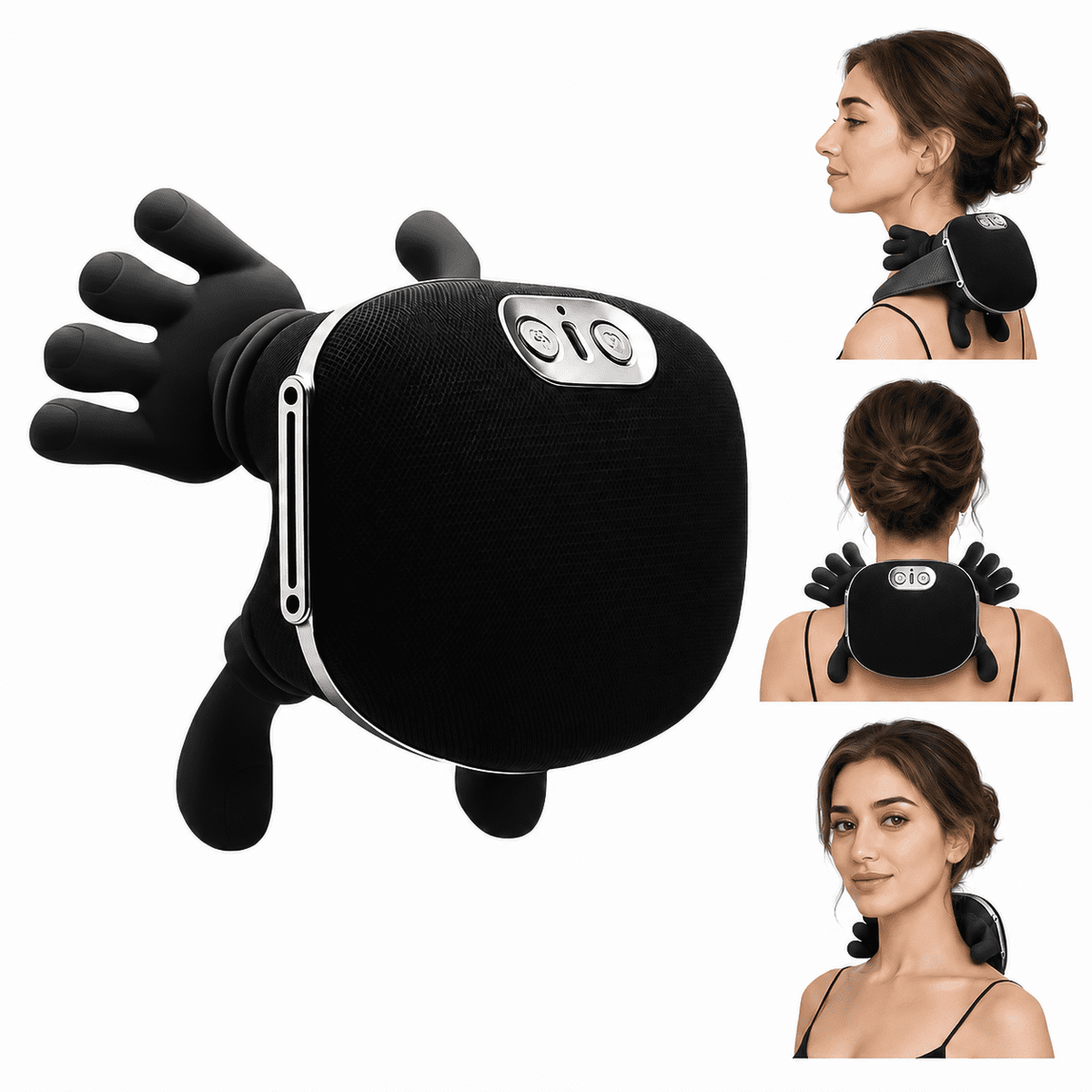 Cordless Neck Massager with Heat, Deep Tissue Shiatsu Neck and Shoulder Massager, 3-Speed Electric Cervical Back Massager with Bionic Kneading,Back, Legs and Full Body Pain Relief