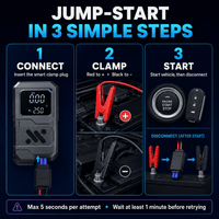 ULTREMA Portable Car Jump Starter with Air Compressor, 8000mAh 12V Auto Battery Booster Pack & Tire Inflator, 4-in-1 Jump Box, Power Bank & LED Light for Gas Engines, Motorcycle - Image 11