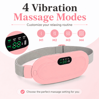 ULTREMA Portable Wearable Heating Pad for Belly, Back & Waist, 3 Heat Settings, 4 Vibration Massage Modes, Adjustable Warming Belt for Women, Pink - Image 2