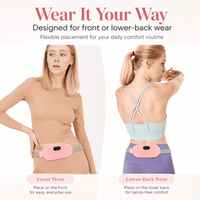 ULTREMA Portable Wearable Heating Pad for Belly, Back & Waist, 3 Heat Settings, 4 Vibration Massage Modes, Adjustable Warming Belt for Women, Pink - Image 3