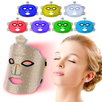 ULTREMA Red Light Therapy for Face, 7 Modes Led Face Mask Light Therapy with Remote, Portable Light Therapy Mask for Skin Care at Home, Travel (Beige)