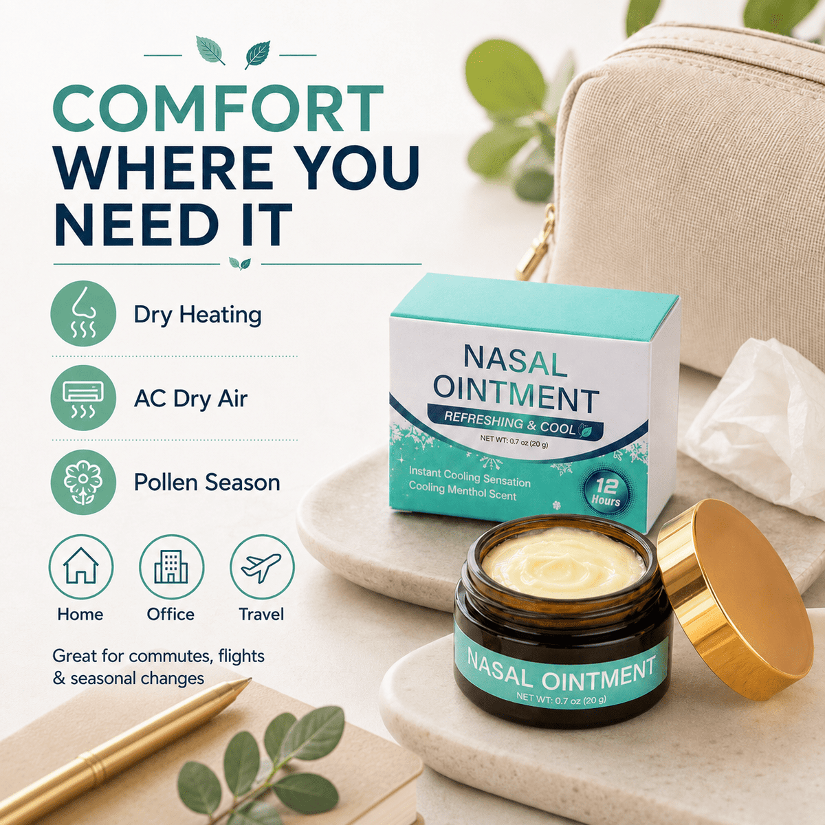 ULTREMA Moisturizing Balm for Dry Skin Around the Nose, Cooling Menthol Blend, 0.7 oz - Image 5