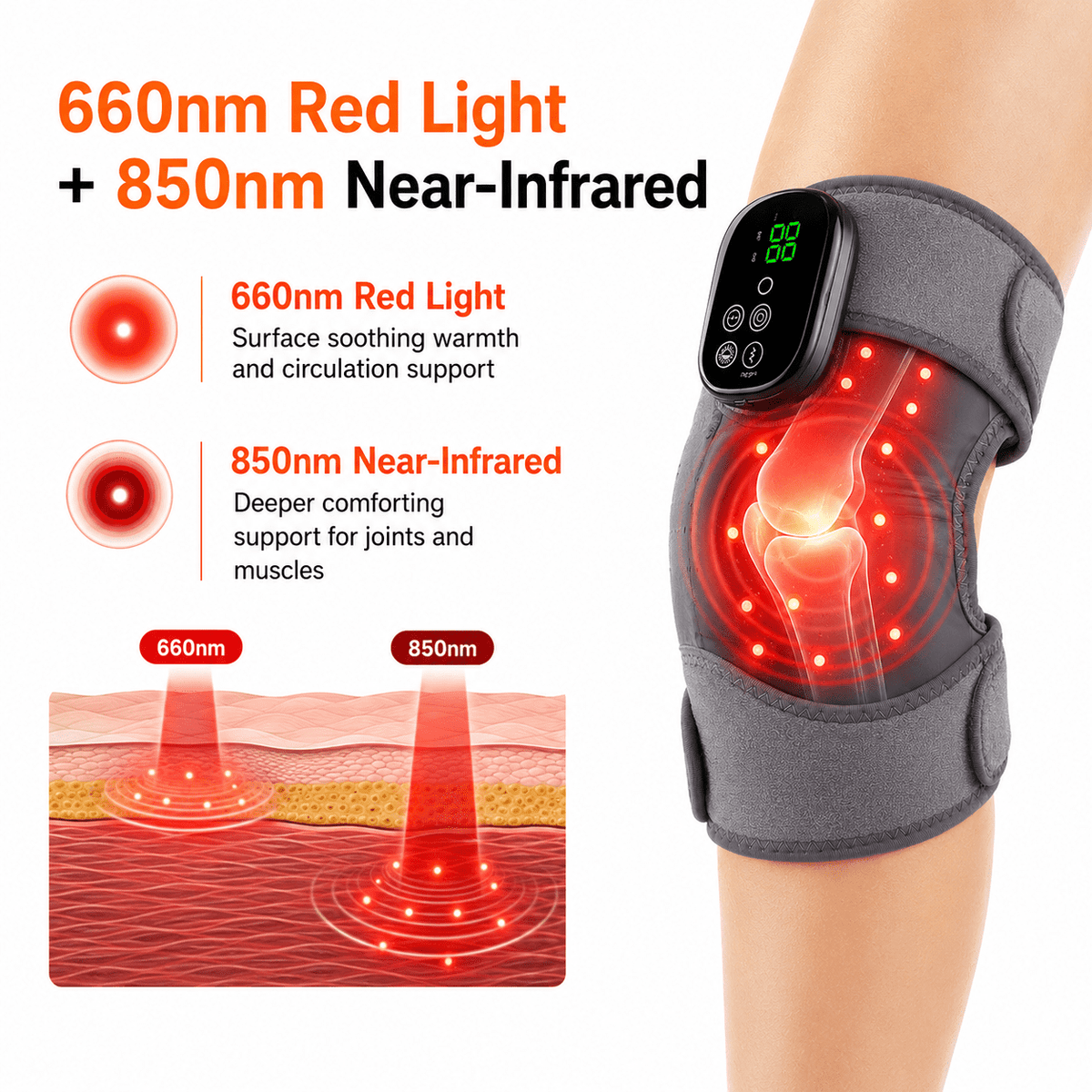 ULTREMA Heated Knee Massager Rechargeable Heated Knee Brace, Leg Shoulder Pain Relief for Women Men - Image 9