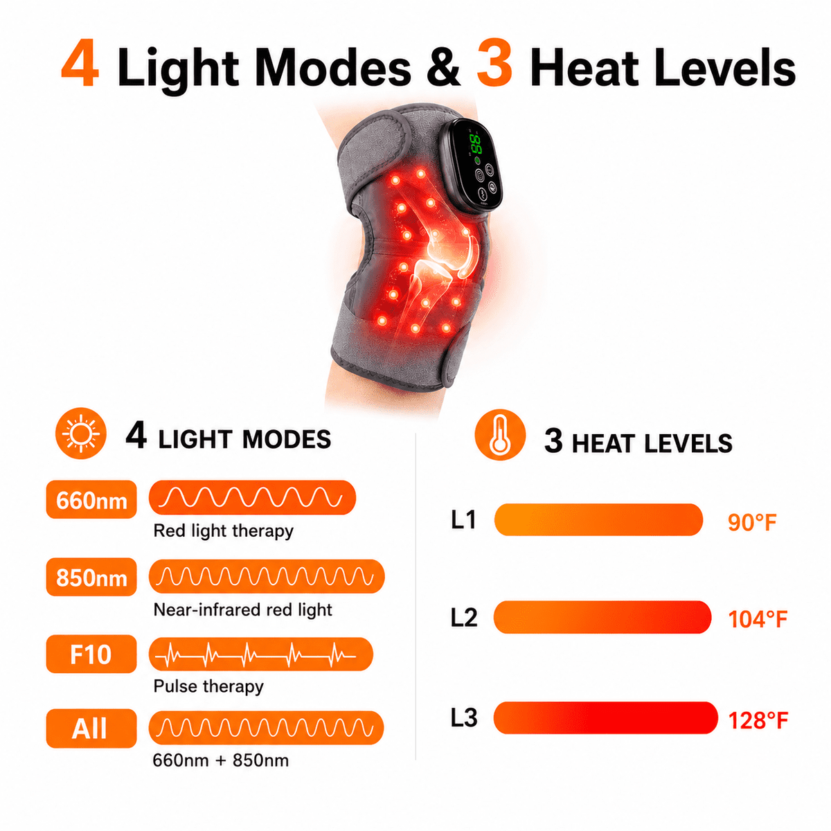 ULTREMA Heated Knee Massager Rechargeable Heated Knee Brace, Leg Shoulder Pain Relief for Women Men - Image 7