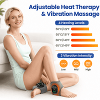 ULTREMA Cordless Foot Massager Wrap with 5 Heat Levels & 3 Vibration Modes, Rechargeable Heating & Vibration Pad for Feet, Ankles & Lower Calf, Gray, 1-Pack
