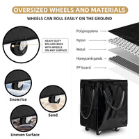 ULTREMA 100L Rolling Laundry Basket with Wheels, Heavy Duty Foldable Utility Tote Bag, Collapsible Laundry Hamper with Handles, Black - Image 7