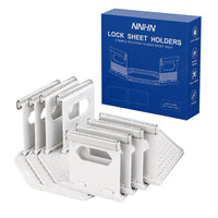 ULTREMA 4 Pack Bed Sheet Holders, Heavy Duty Locking Fitted Sheet Grippers for Mattress Corners, Sheet Fasteners for All Bed Sizes, White