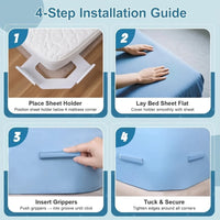 ULTREMA 4 Pack Bed Sheet Holders, Heavy Duty Locking Fitted Sheet Grippers for Mattress Corners, Sheet Fasteners for All Bed Sizes, White - Image 5