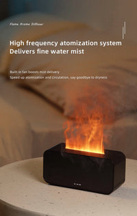 ULTREMA Flame Aroma Diffuser, Ultrasonic Humidifier with Realistic Fire Effect, Essential Oil Diffuser, Black - Image 6