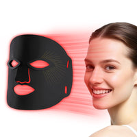 ULTREMA LED Face Mask, 7 Color Light Therapy Facial Mask with 288 LEDs, Soft Silicone Skin Care Mask with Wired Controller, Eye Inserts and 5/10/15 Min Timer, Black