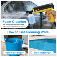 ULTREMA Cordless Pressure Washer, Foldable Handheld Power Washer, 12V 4000mAh Battery Powered Car Wash Jet Sprayer with 5 Nozzle Modes & Foam Cannon - Image 2