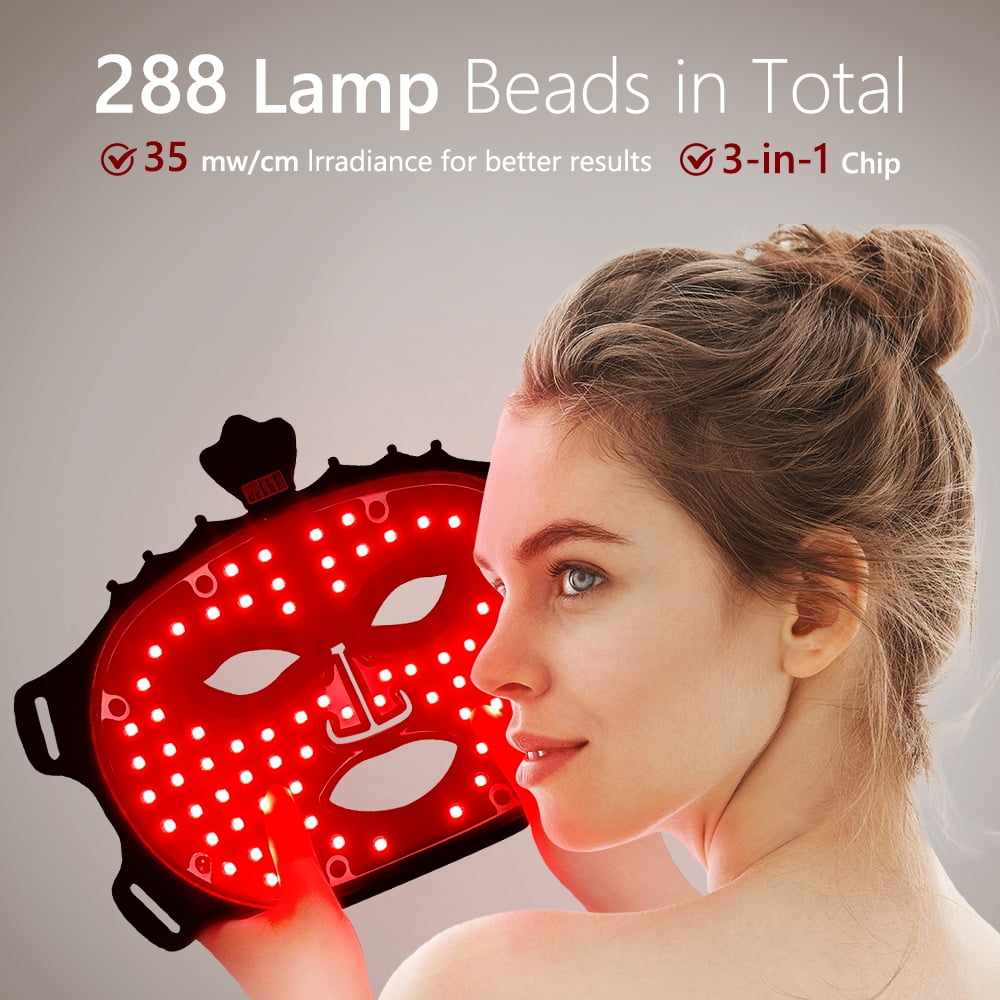 ULTREMA Red Light Therapy for Face, 7 Modes Led Face Mask Light Therapy with Remote, Portable Light Therapy Mask for Skin Care at Home, Travel (Black) - Image 6
