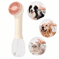 ULTREMA Pet Bath Brush with Automatic Foaming, Dog & Cat Shower Scrubber Comb, Soft Silicone Grooming Brush with Shampoo Dispenser, Handheld Pet Washer for Small Medium Large Pets