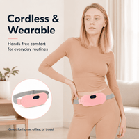 ULTREMA Portable Wearable Heating Pad for Belly, Back & Waist, 3 Heat Settings, 4 Vibration Massage Modes, Adjustable Warming Belt for Women, Pink - Image 4
