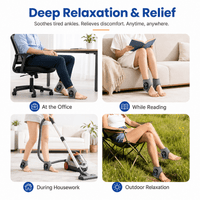 ULTREMA Cordless Foot Massager Wrap with 5 Heat Levels & 3 Vibration Modes, Rechargeable Heating & Vibration Pad for Feet, Ankles & Lower Calf, Gray, 1-Pack