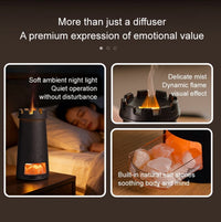 ULTREMA Lighthouse Flame Aroma Diffuser, 150ml Ultrasonic Humidifier with Himalayan Salt Rock, Essential Oil Diffuser with Auto Shut-Off for Home Bedroom, Black - Image 8