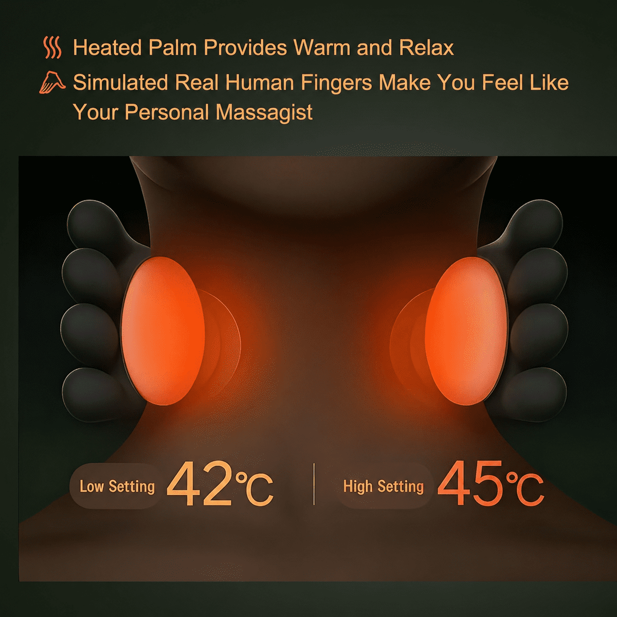 Cordless Neck Massager with Heat, Deep Tissue Shiatsu Neck and Shoulder Massager, 3-Speed Electric Cervical Back Massager with Bionic Kneading,Back, Legs and Full Body Pain Relief - Image 6
