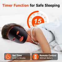 Red Light Face Mask, 7 Color Light Therapy Facial Mask with 288 LEDs, Soft Silicone Skin Care Mask with Wired Controller, Eye Inserts and 5/10/15 Min Timer, Black - Image 7