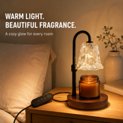 ULTREMA Candle Warmer Lamp with Timer & Dimmer, Adjustable Height Wax Melter with Glass Shade for Jar Candles, Bedroom & Home Decor - Image 2