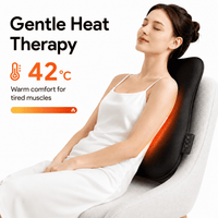 ULTREMA Cordless Back Massager with Heat, 3 Massage Modes, 42 cm Rolling Track, Rechargeable Lumbar Massage Cushion for Home and Office, Black - Image 4