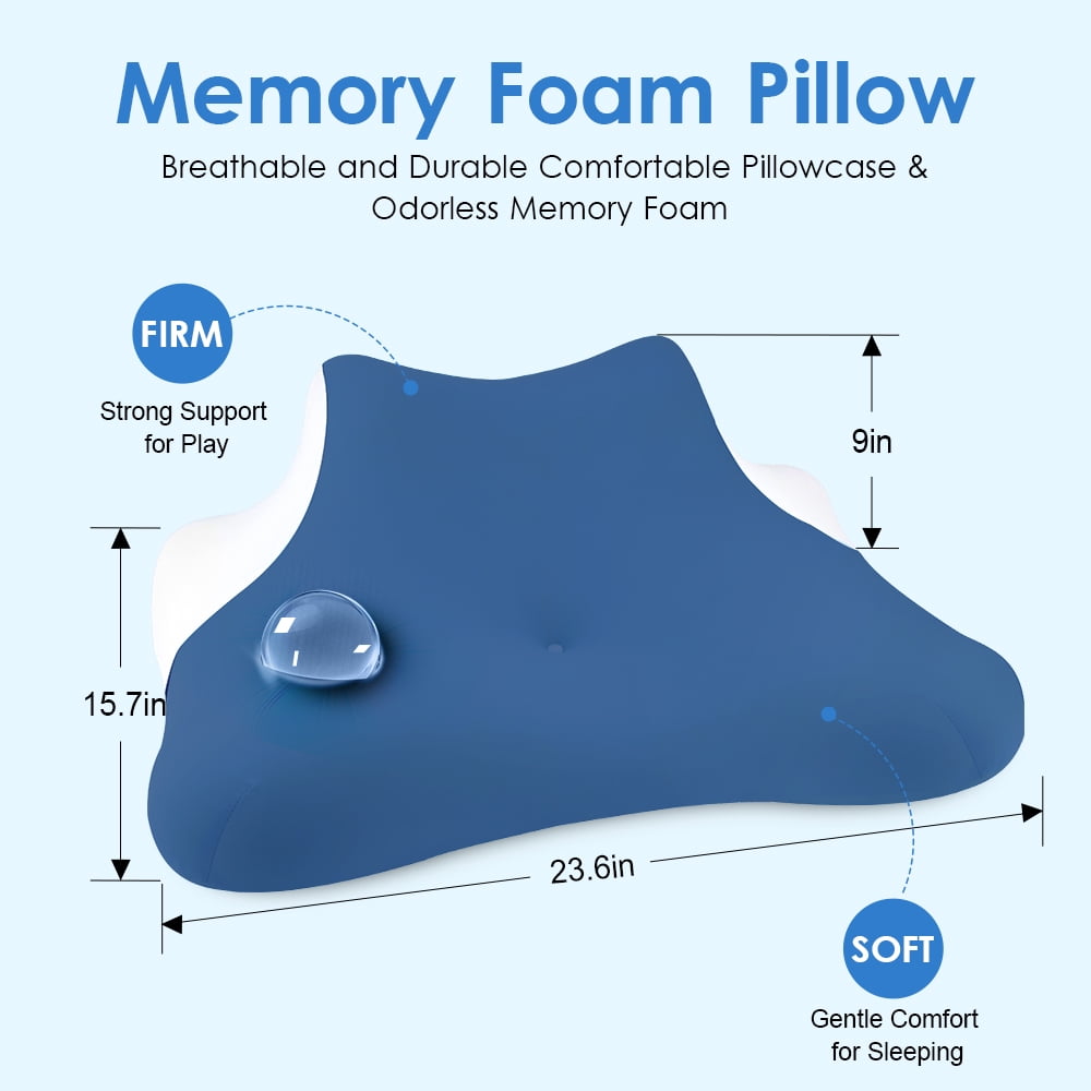 ULTREMA Ergonomic Cervical Memory Foam Pillow for Neck and Shoulder Pain Relief, Contour Orthopedic Sleeping Pillow for Back, Side, and Stomach Sleepers, Blue - Image 10