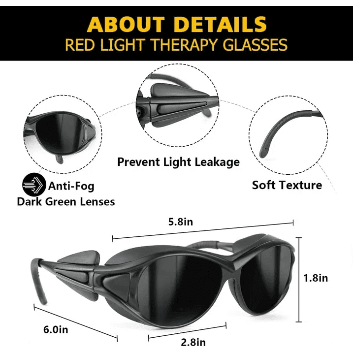 Red Light Therapy Glasses, Eyes Protection for Tanning Goggles, Laser Safety Glasses, Eye Protection for Red Light Therapy. - Image 5