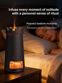 ULTREMA Lighthouse Flame Aroma Diffuser, 150ml Ultrasonic Humidifier with Himalayan Salt Rock, Essential Oil Diffuser with Auto Shut-Off for Home Bedroom, Black - Image 9