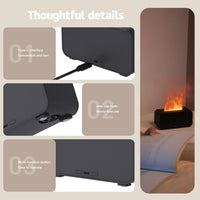 ULTREMA Flame Aroma Diffuser, Ultrasonic Humidifier with Realistic Fire Effect, Essential Oil Diffuser, Black - Image 3