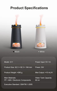 ULTREMA Lighthouse Flame Aroma Diffuser, 150ml Ultrasonic Humidifier with Himalayan Salt Rock, Essential Oil Diffuser with Auto Shut-Off for Home Bedroom, Black - Image 16
