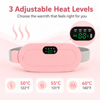 ULTREMA Portable Wearable Heating Pad for Belly, Back & Waist, 3 Heat Settings, 4 Vibration Massage Modes, Adjustable Warming Belt for Women, Pink - Image 6