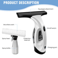 ULTREMA Cordless Electric Window Cleaner, Rechargeable Glass Cleaning Squeegee with Spray Bottle & Microfiber Cloth for Windows, Mirrors, Shower Doors, Car Glass - Image 6