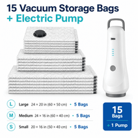 ULTREMA Vacuum Storage Bags with Rechargeable Electric Pump, Travel Compression Bags for Clothes, Blankets & Bedding,15 Pack Include 5 Large 24x20 in, 5 Medium 24x16 in, 5 Small 20x16 in - Image 2