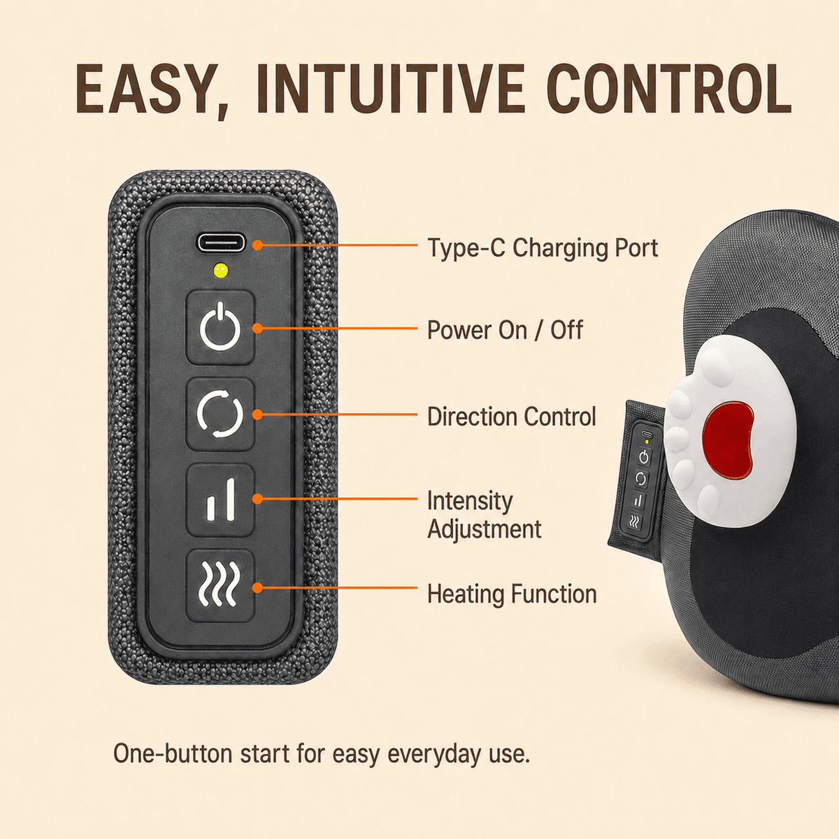 ULTREMA Back Massager Cushion with Heat, Deep Tissue Kneading Shiatsu Pillow for Neck, Waist & Shoulders, Portable 2-Level Heating Massage Pillow for Home Office Car,Lumbar Massage Cushion,Black - Image 9