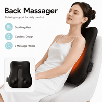 ULTREMA Cordless Back Massager with Heat, 3 Massage Modes, 42 cm Rolling Track, Rechargeable Lumbar Massage Cushion for Home and Office, Black - Image 2