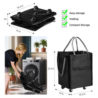 ULTREMA 100L Rolling Laundry Basket with Wheels, Heavy Duty Foldable Utility Tote Bag, Collapsible Laundry Hamper with Handles, Black - Image 10