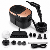 ULTREMA Handheld Steam Cleaner for Home and Car, 3-Level Adjustable Steam, 15-Second Heat-Up, 1.6L Tank, 10 Accessories for Tile, Grout, Furniture and Car Detailing, Black Rose Gold