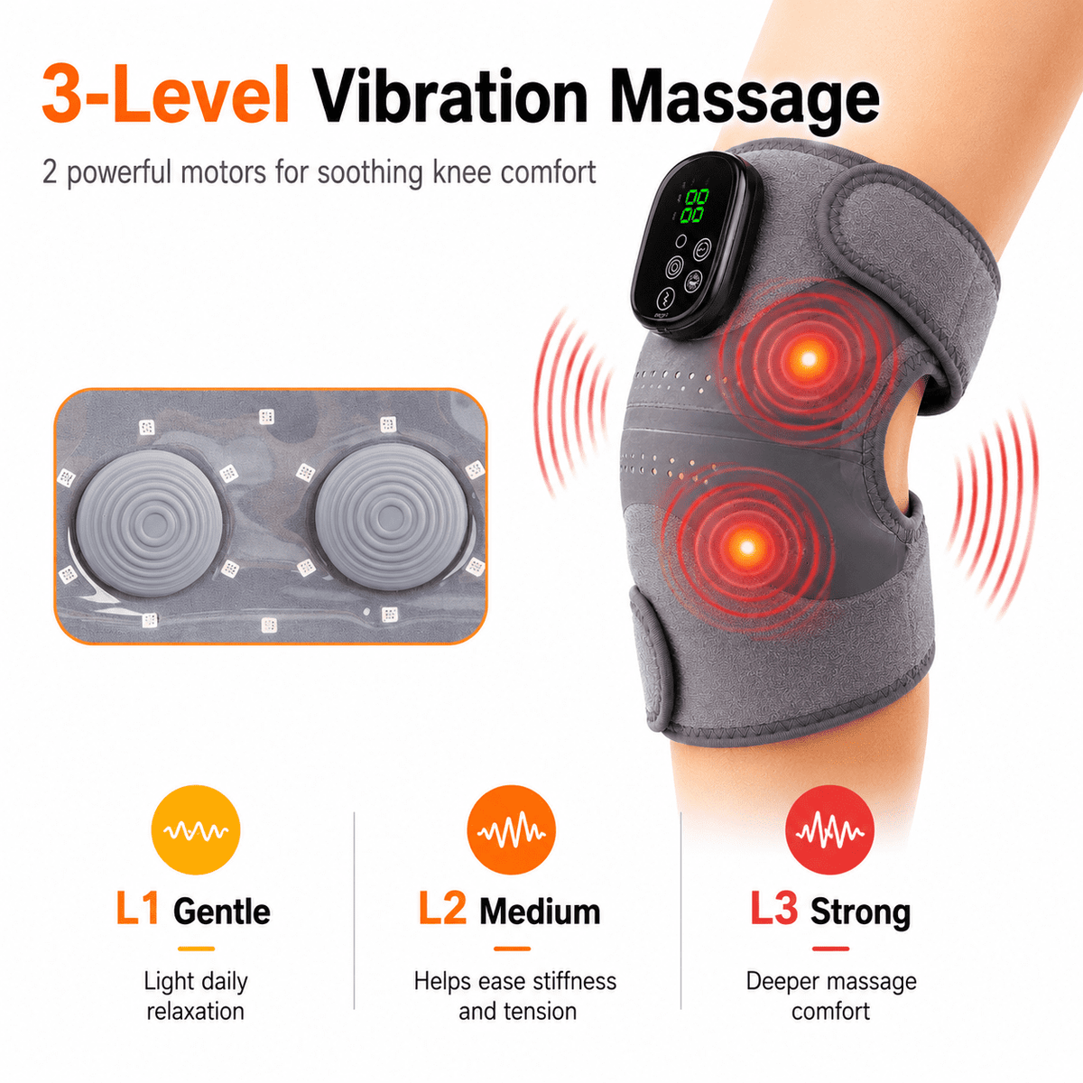 ULTREMA Heated Knee Massager Rechargeable Heated Knee Brace, Leg Shoulder Pain Relief for Women Men - Image 6